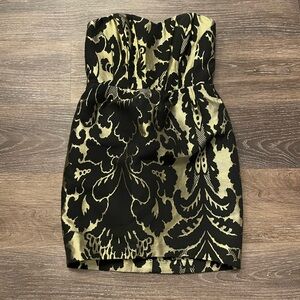 H&M. Black and Gold Mini Dress. Size 4. Worn 1 Time.